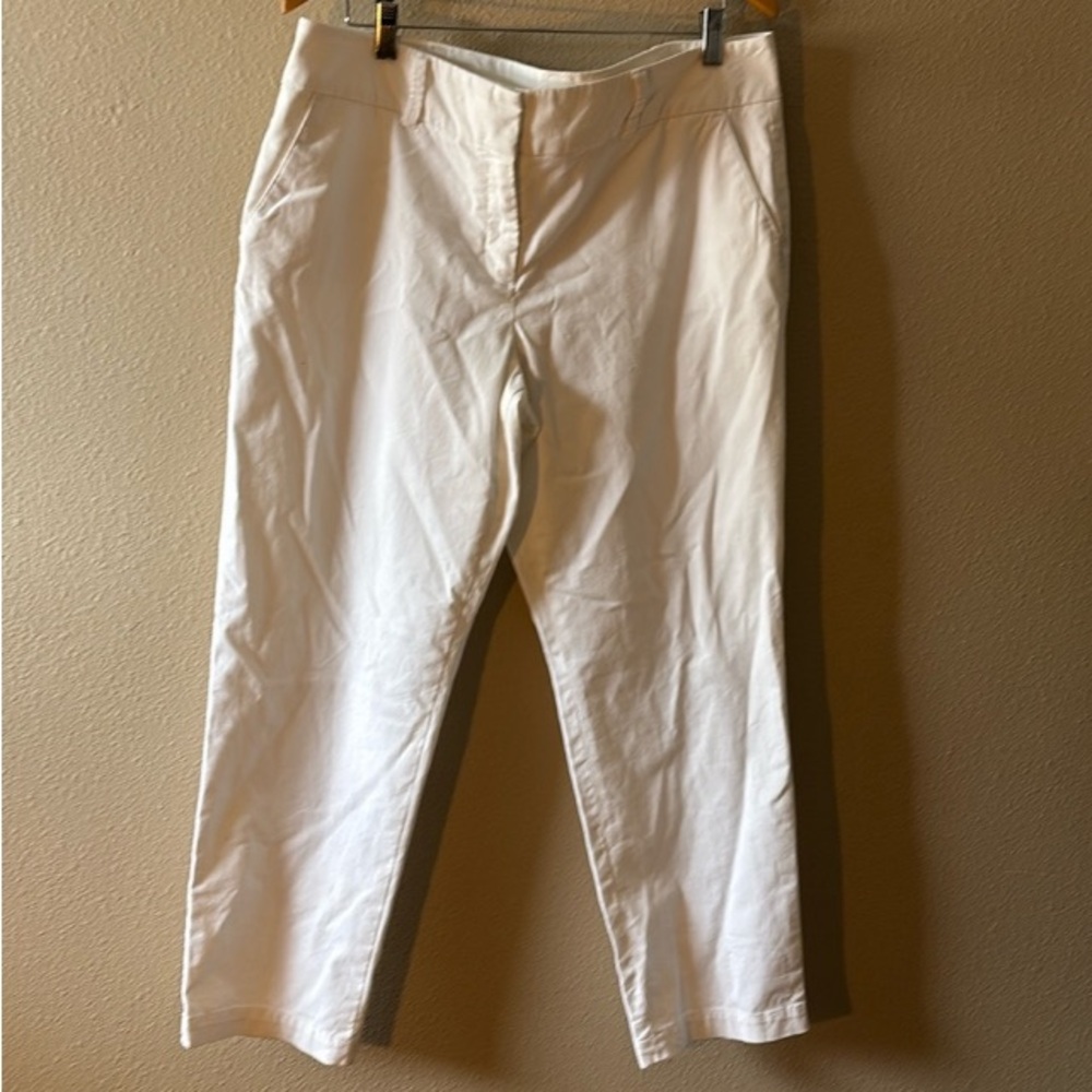 Talbots 14  white cotton chinos ankle new condition. Soft cotton